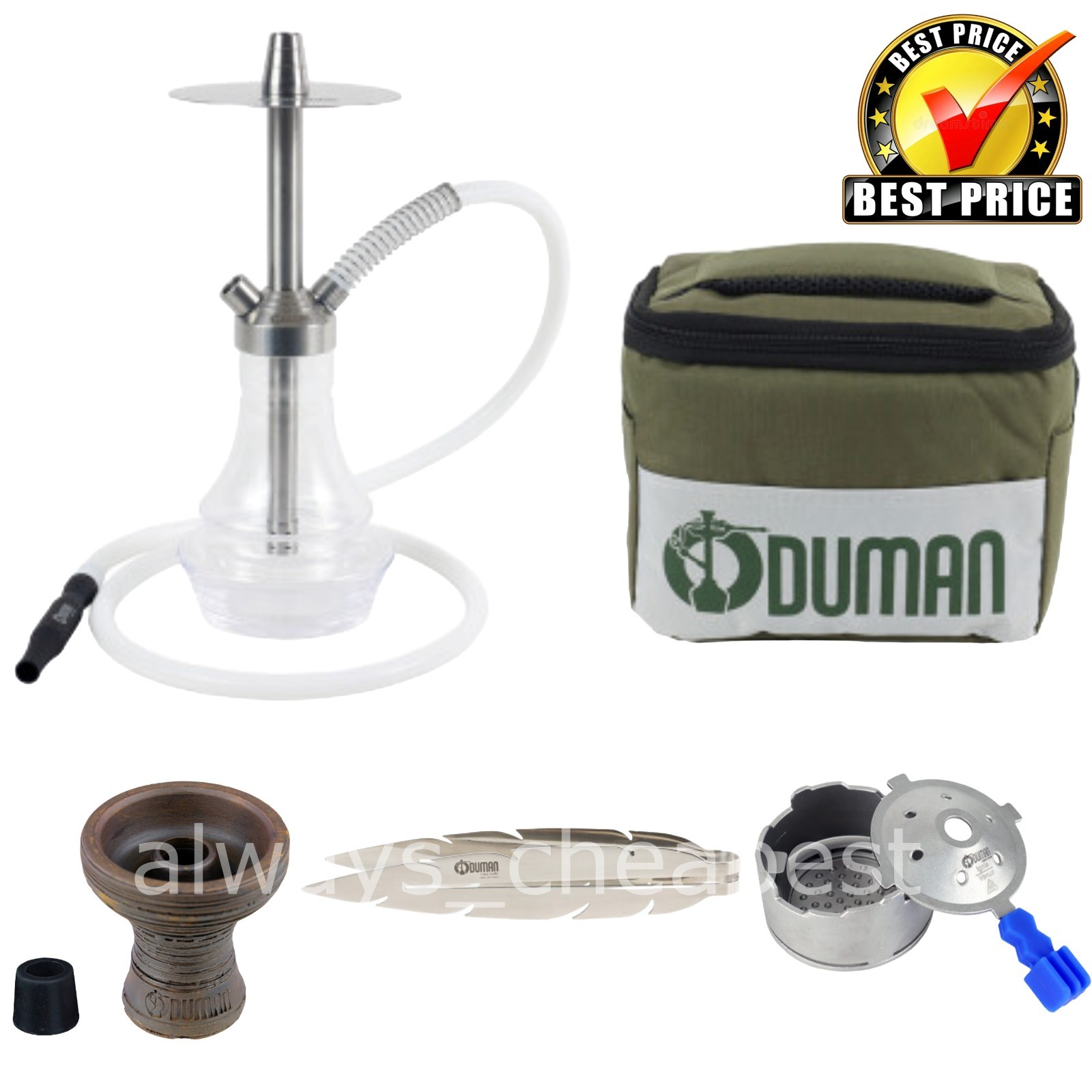 ODUMAN GUSTO-XS HOOKAH + RETRO BOWL + T-LEAF SHISHA TONG + IGNIS VENUS HEAT M.
