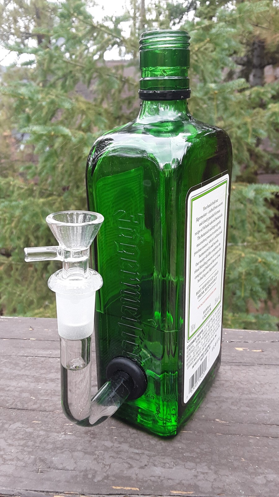Jager Bong! Jagermeister Liquor Bottle Bubbler Bong Heavy Glass- Quality Parts!