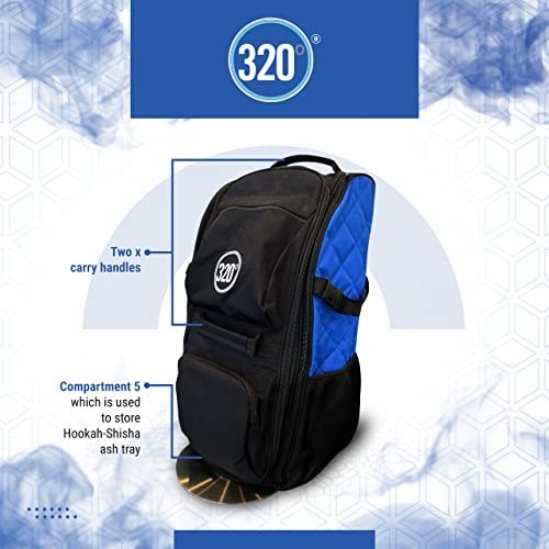 Large Hookah Travel Bag Backpack – 14 Compartments, Portable Storage Case