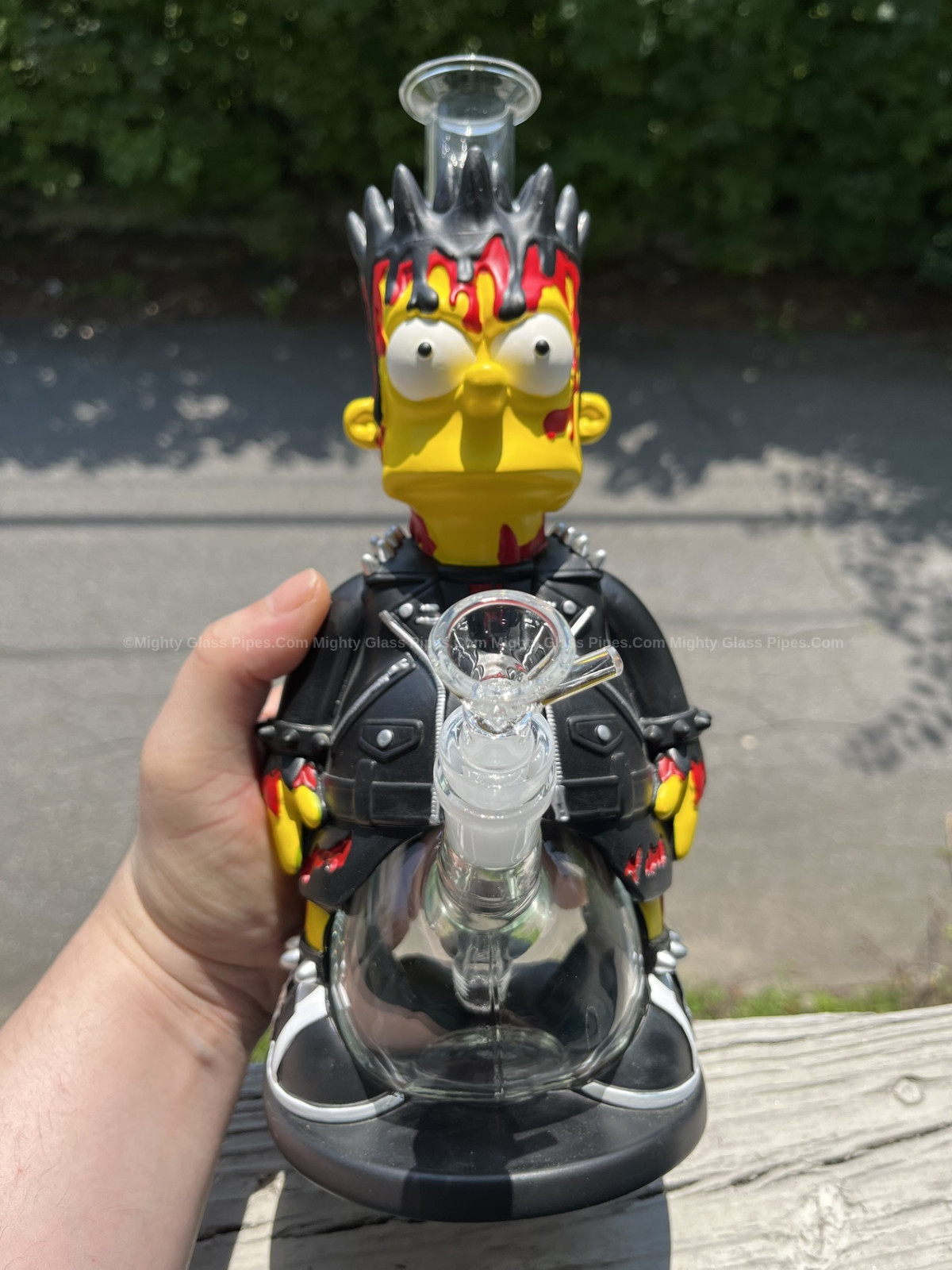 Bong Zombie Biker Bart Glass-Silicone Water Pipe Smoking Tobacco Smoking Pipe