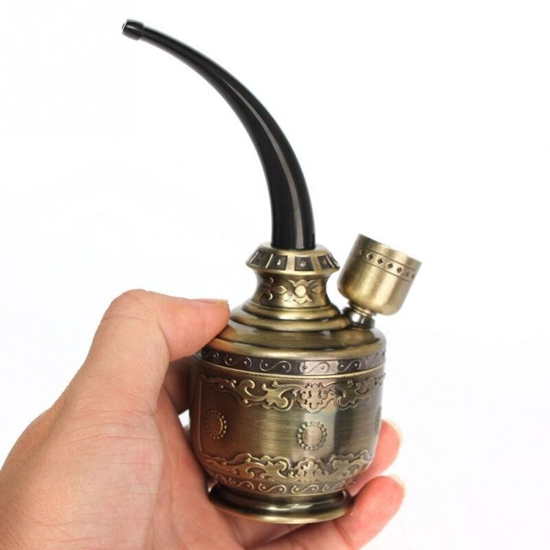 Mini Bong Herb Smoke Pipe Tobacco Smoke Hookah Shisha Nargila Bronze Chic