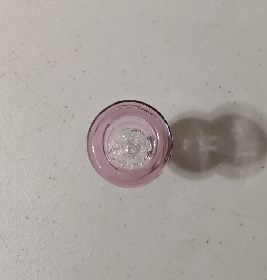 14mm Glass Thick Screen Slide BOWL Male for Water Pipe Bong (1 – ONE) Pink