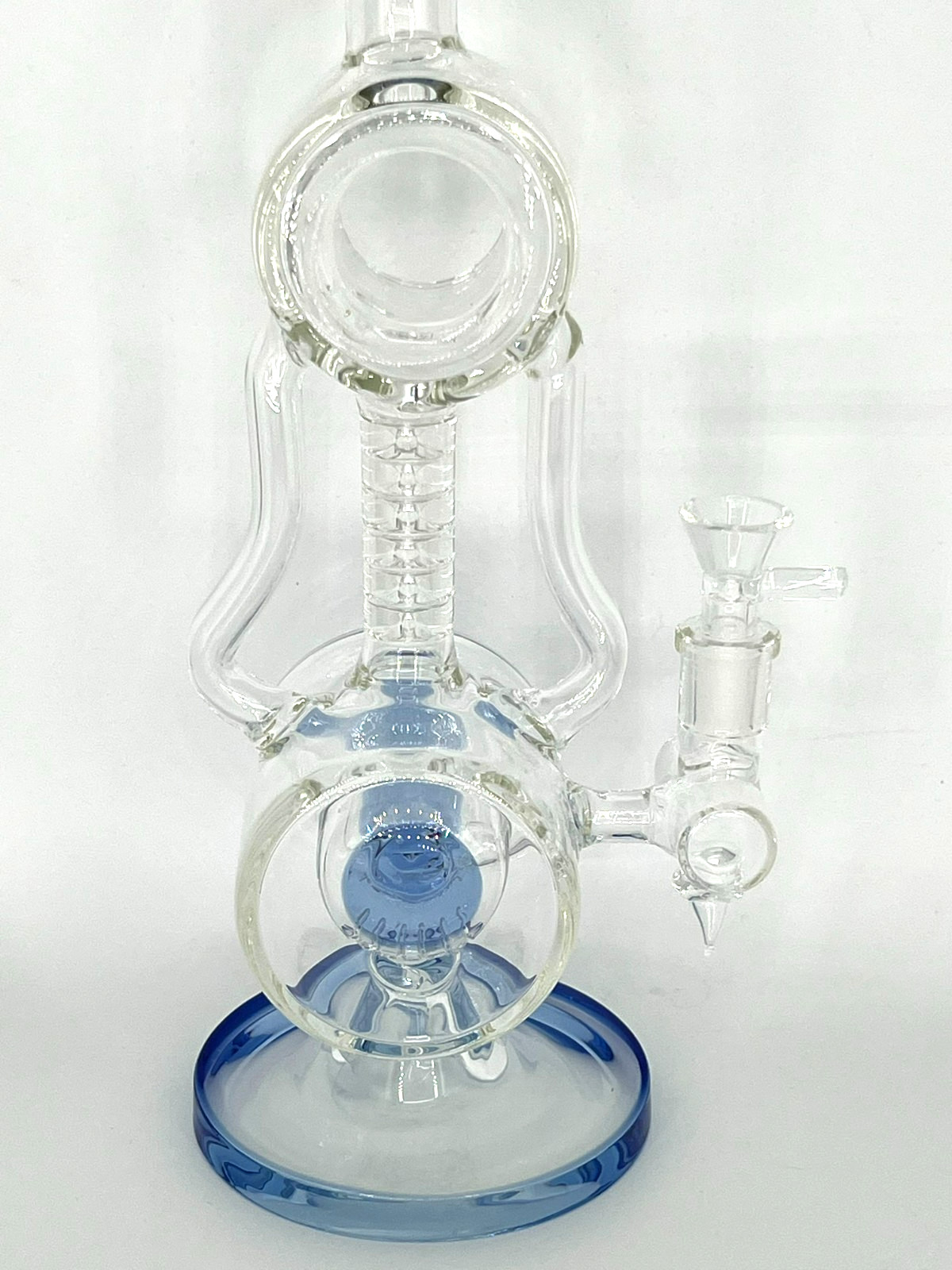 14&Prime;BIG SMOKING RECYCLER COIL & PERC BONG-14MM BOWL-2 LBS THICK GLASS-2FREE GIFTS