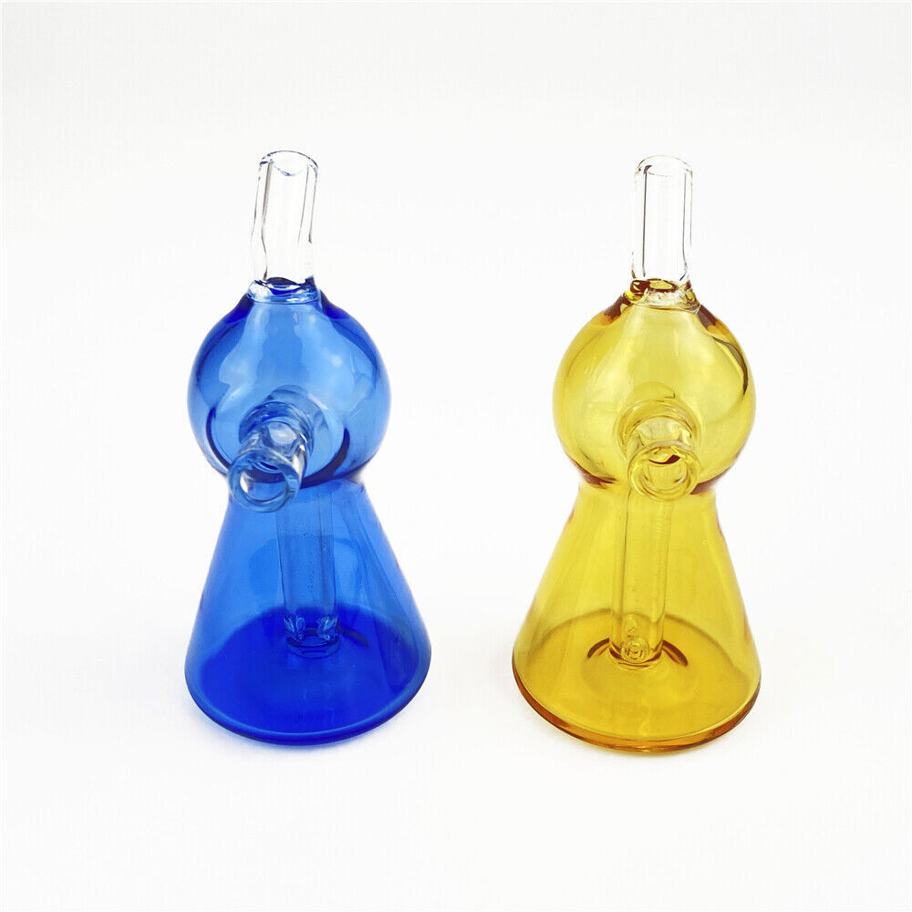 7CM MINI Glass Hookah Smoking Bong Water Pipe Portable Bubbler W/Tubes x2 & Bowl