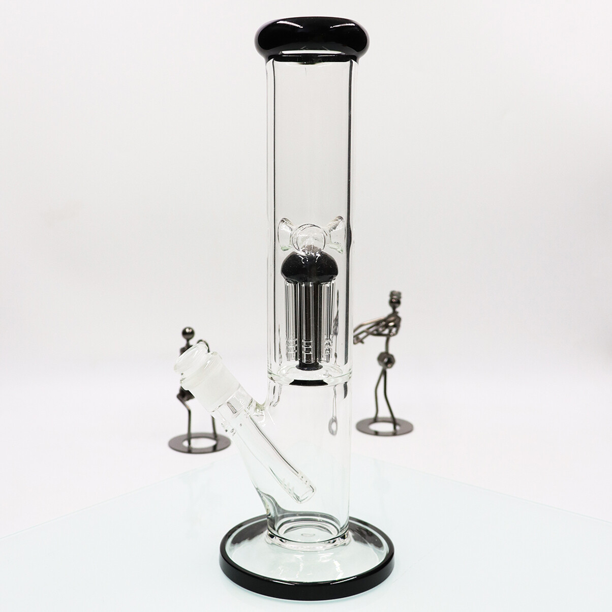 13-inch Straight Tube Glass Smoking Waterpipe Tree Perc Bong with Downstem