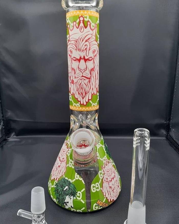 11 Inch Bongs Glass Bong Smoking Hookah Glass Water Pipes 14mm Bowl (Blue/Green)
