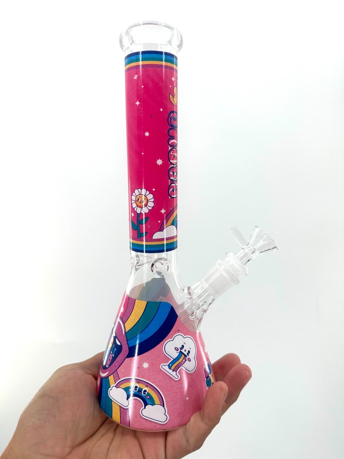 11&Prime; Cute Cartoon Heavy Glass Bongs Filter 14mm Bowl Bubbler Girls Gift