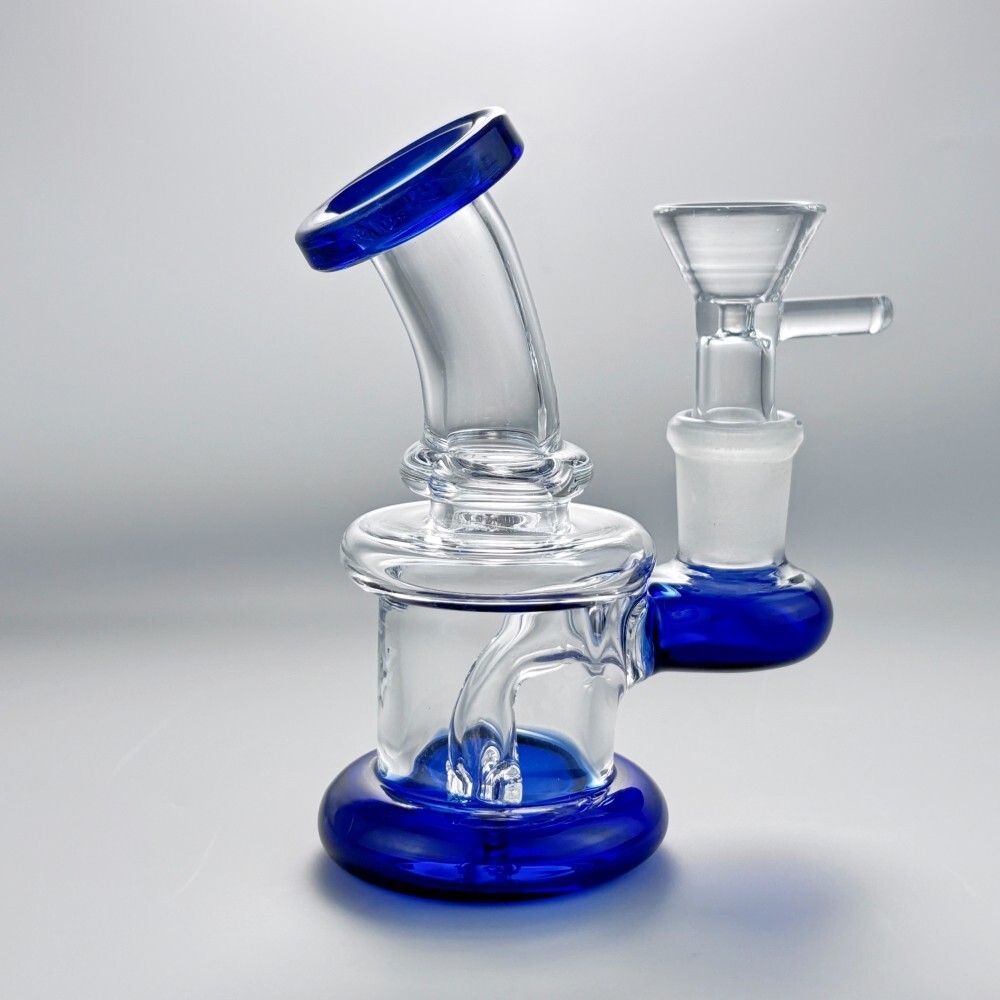 4 » Mini Glass Bong Diffused Perc Water Pipe Hookah Bubbler w/Tool Box Set USA