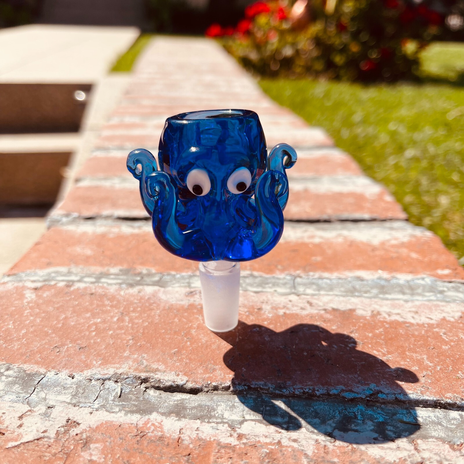 14mm Premium Blue Thick Glass Octopus Bong Bowl Head Piece Bong Bowl Holder