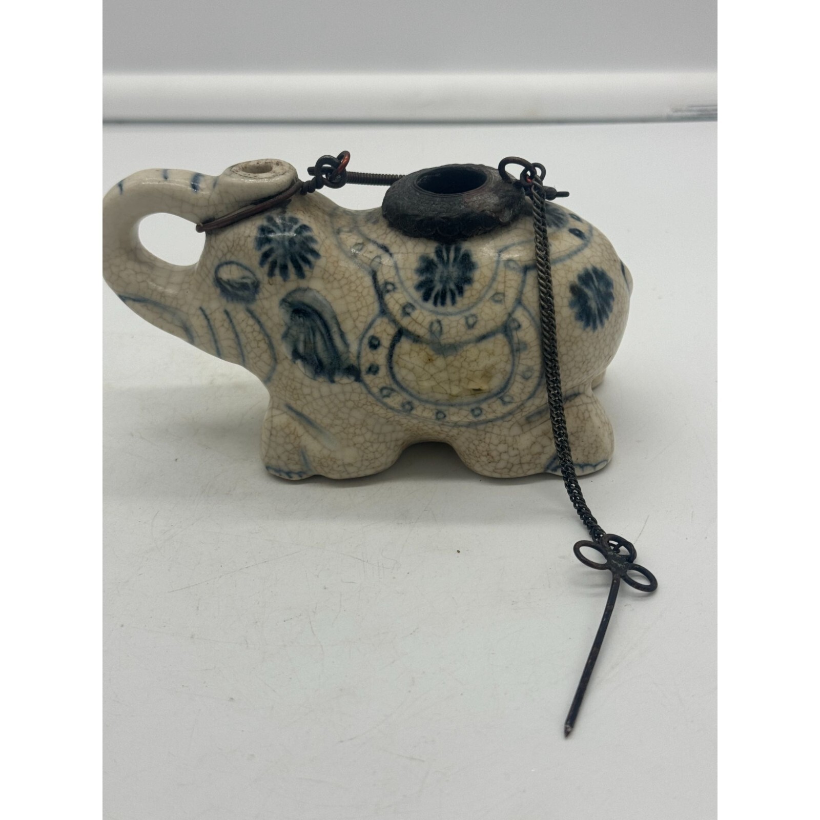 Antique Elephant Hookah Water Pipe China Tibet Medicine Smoke AS IS
