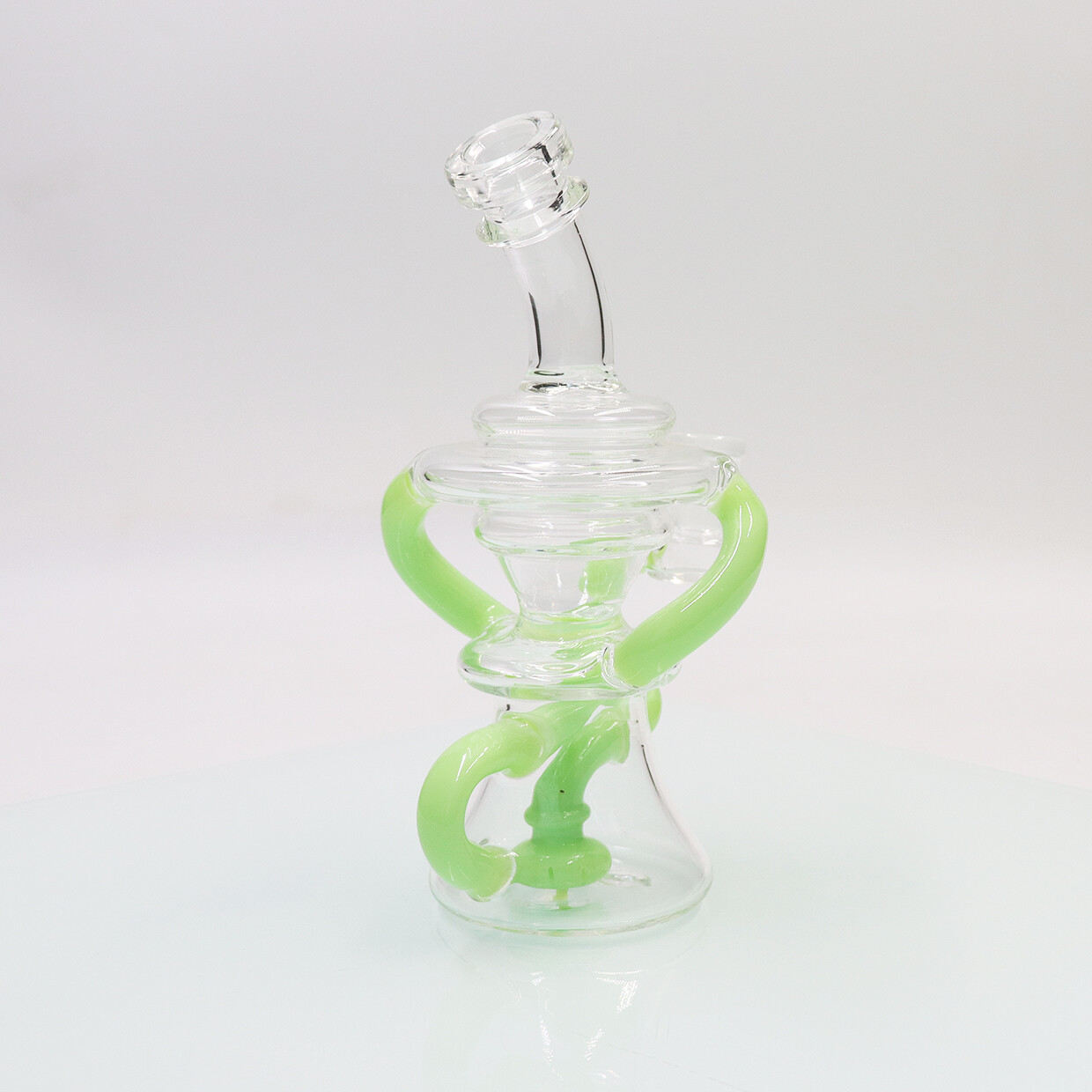 7 » Green Hookah Glass Smoking Waterpipes Multi-tube Recycler Bong MINI Handmade