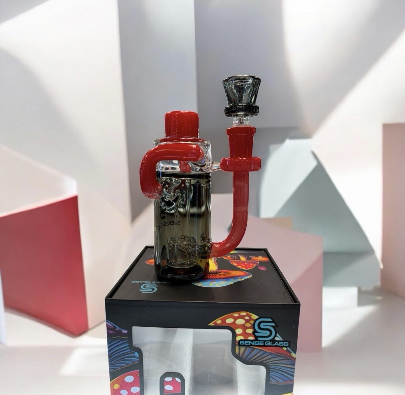 Premium Glass Ash Catcher – RED | 14mm Joint | For Tobacco Use Only (18+)