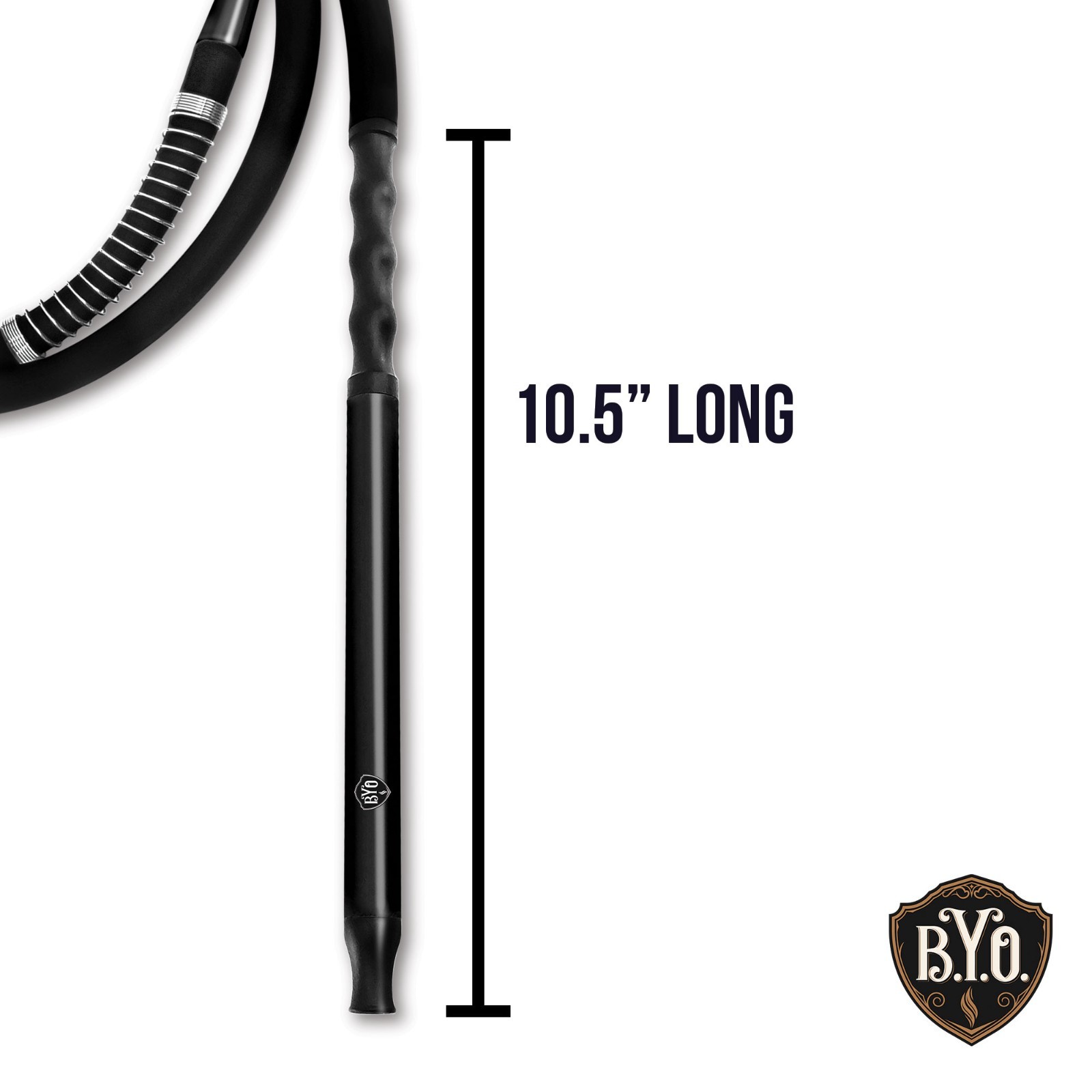 Black Aluminum Hose B.Y.O. Hookah with Spring Guard