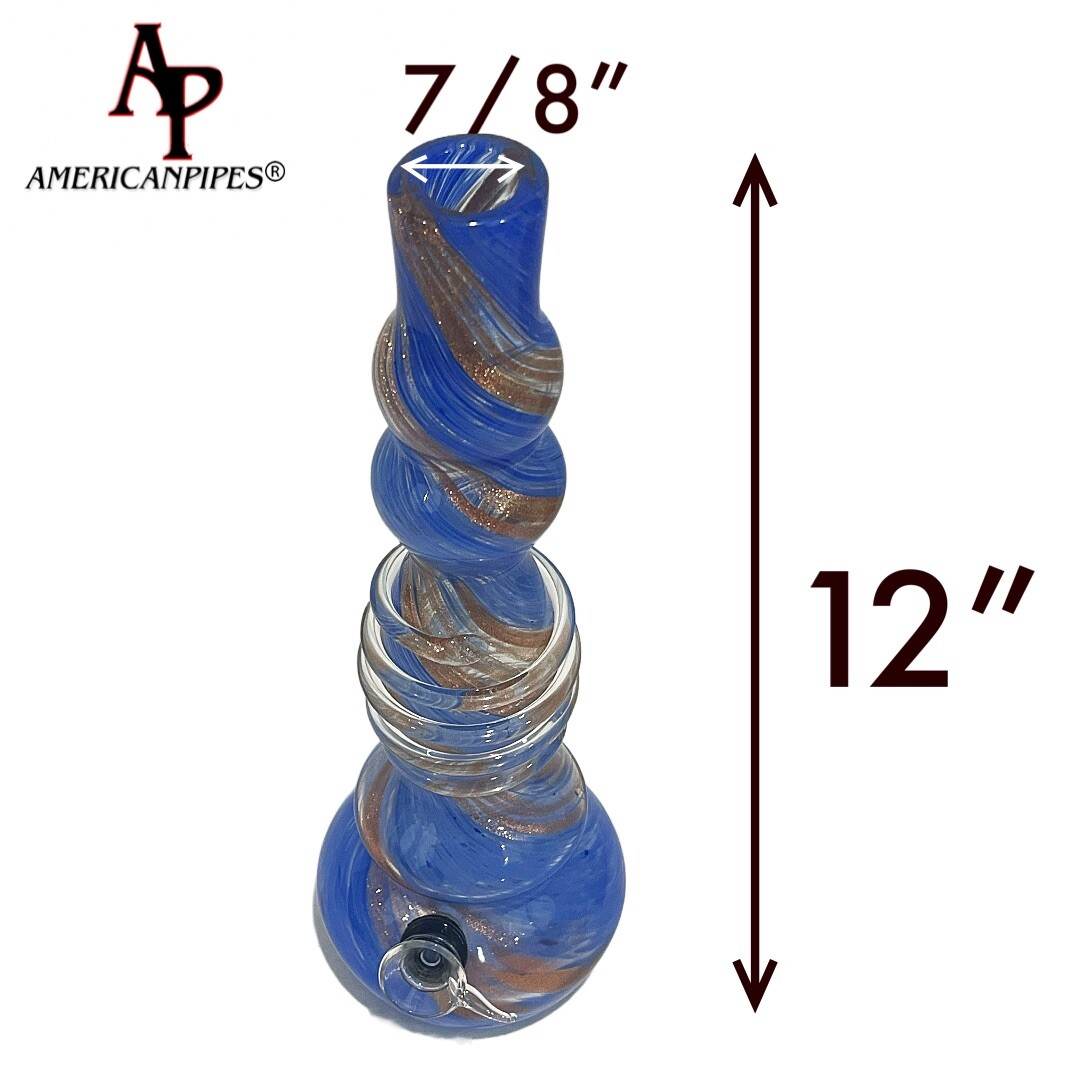12” Spiral Water Pipe/ Heavy Soft glass Pipes By INHALE & AmericanPipes