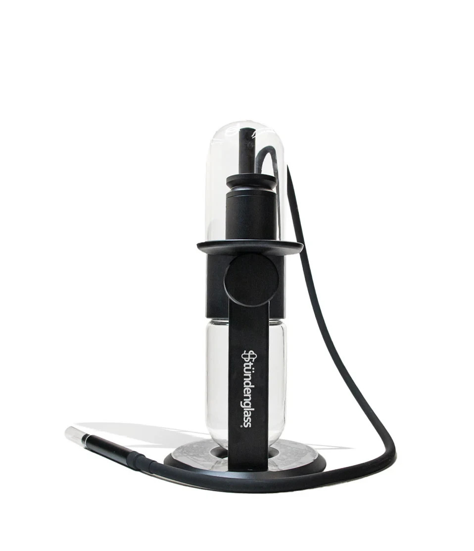 Stundenglass Gravity Hookah Infuser Glass Bong w Carry Case – Black – Full Size