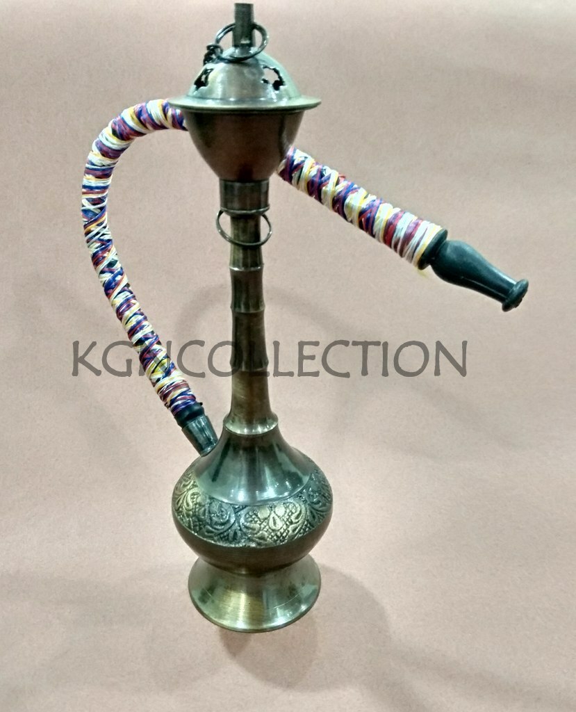 Brass Vintage Hookah Home decoration Hookah w/ Pipe Mughal Oriental Tabaco Pipe