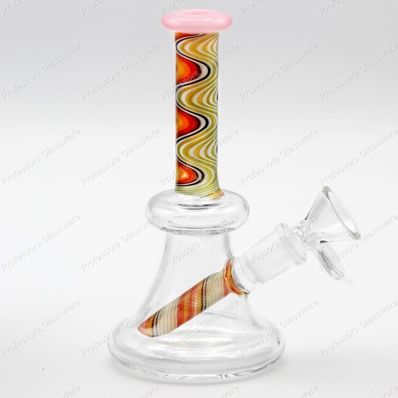 6&Prime; Wavy Wig Wag Bong Colorful Random Selection Downstem Pipe Free Bowl THICK