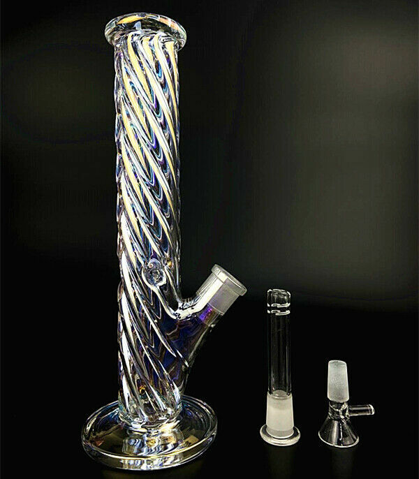 11 inch Colorful Spiral Shisha Tobacco Glass Bongs Glass Hookah Water Pipes