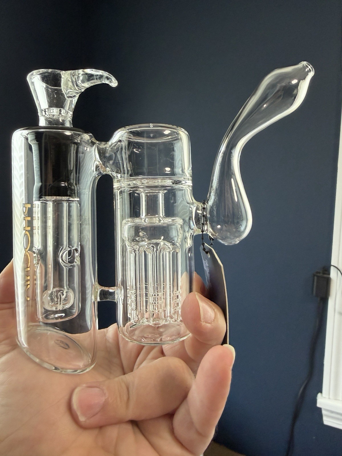 Bubbler Double Chamber Perc Tobacco Glass Water Pipe BONG Bubbler Phoenix Star