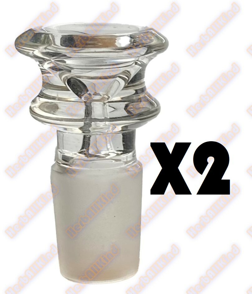 19mm / 18mm Male Clear Glass Slide Bowl Hourglass Bell Hookah Water Pipe Bong
