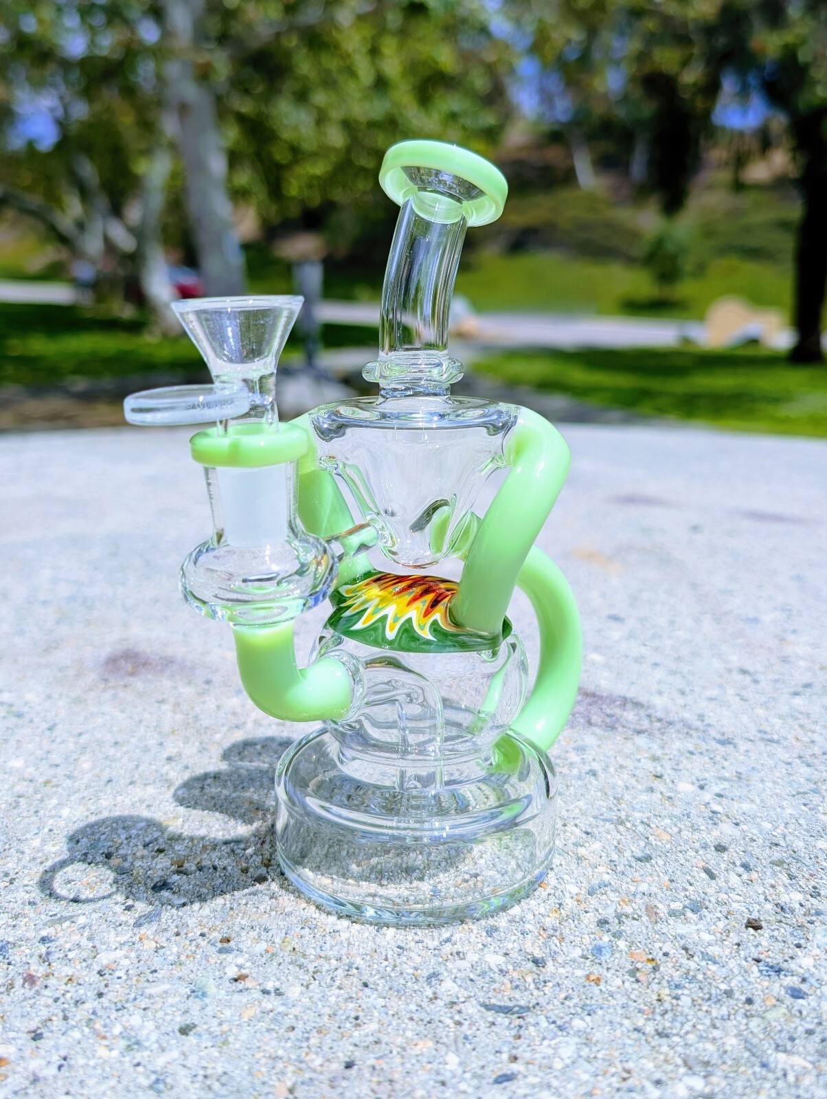 6.5&Prime; Slime Wig Wag Klein Recycler Tobacco Smoking Water Pipe Hookah Bubbler Bong