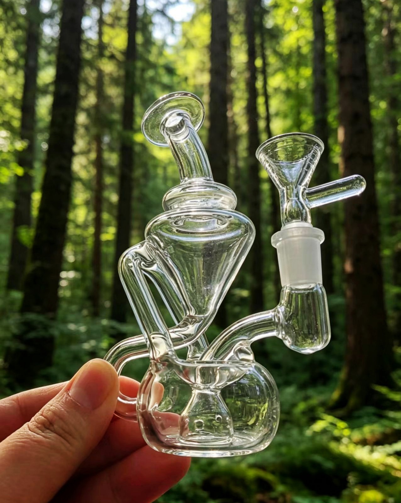 mini Glass Hookah Pipe Recycler Water Smoking Rig bong Hookah Bubbler 10mm bowl