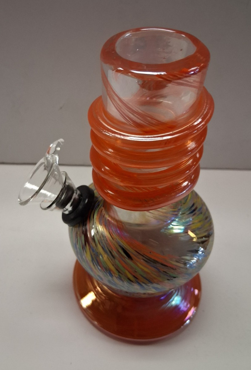 5.5&Prime; HEAVY SOFT GLASS WATER PIPE BONG HOOKAH BUBBLE PULL BOWL CARB ORANGE 53