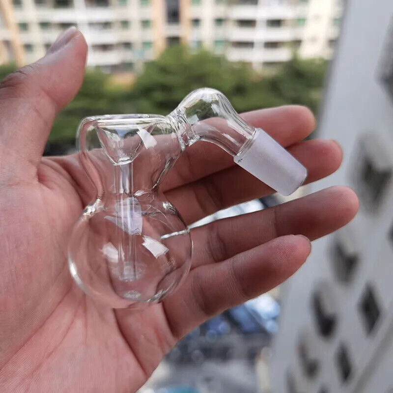 MINI 14mm 45 Degree Glass Ash Catcher Pyrex Reclaimer Bong Gourd Bowl Bubbler