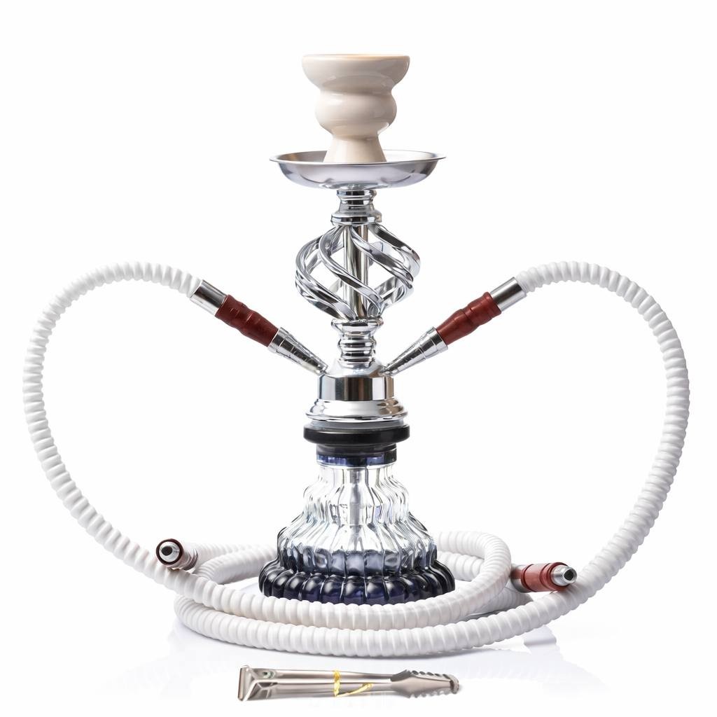 Small Glass Hookah Set 2 Hose Portable Shisha Narguile Chicha Kit Bowl…..