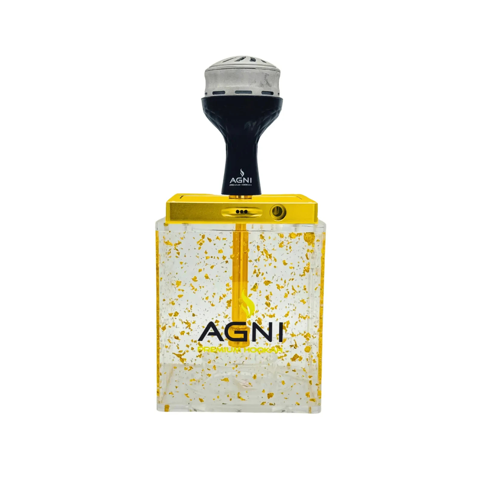 AGNI Hookah Rock Premium Glass Handle with LED – SILVER | Full Set | Free Shipp