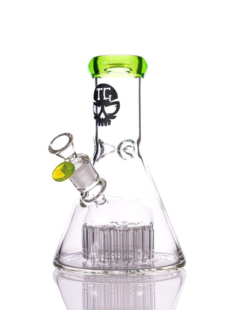 8&Prime; Toxic XL Jellyfish Perc Mini Glass Beaker- For Tobacco Or Hookah Use Only
