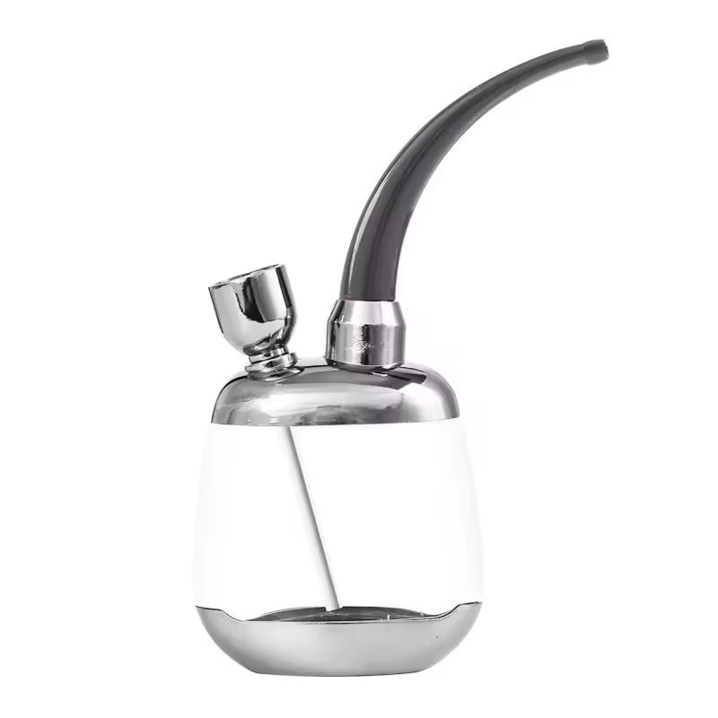 SILVER MINI PORTABLE WATER TOBACCO SMOKING HOOKA PIPE RETRO SHAPE. (SHIPS FAST)