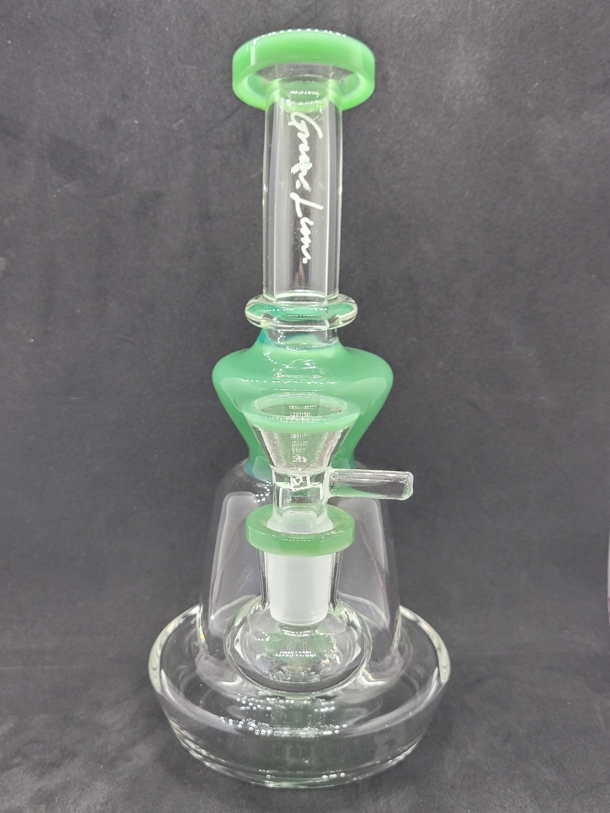 6&Prime; Fat Bottom Glass Water Pipe – Thick Base Mini Bong – Inner Perc – Green