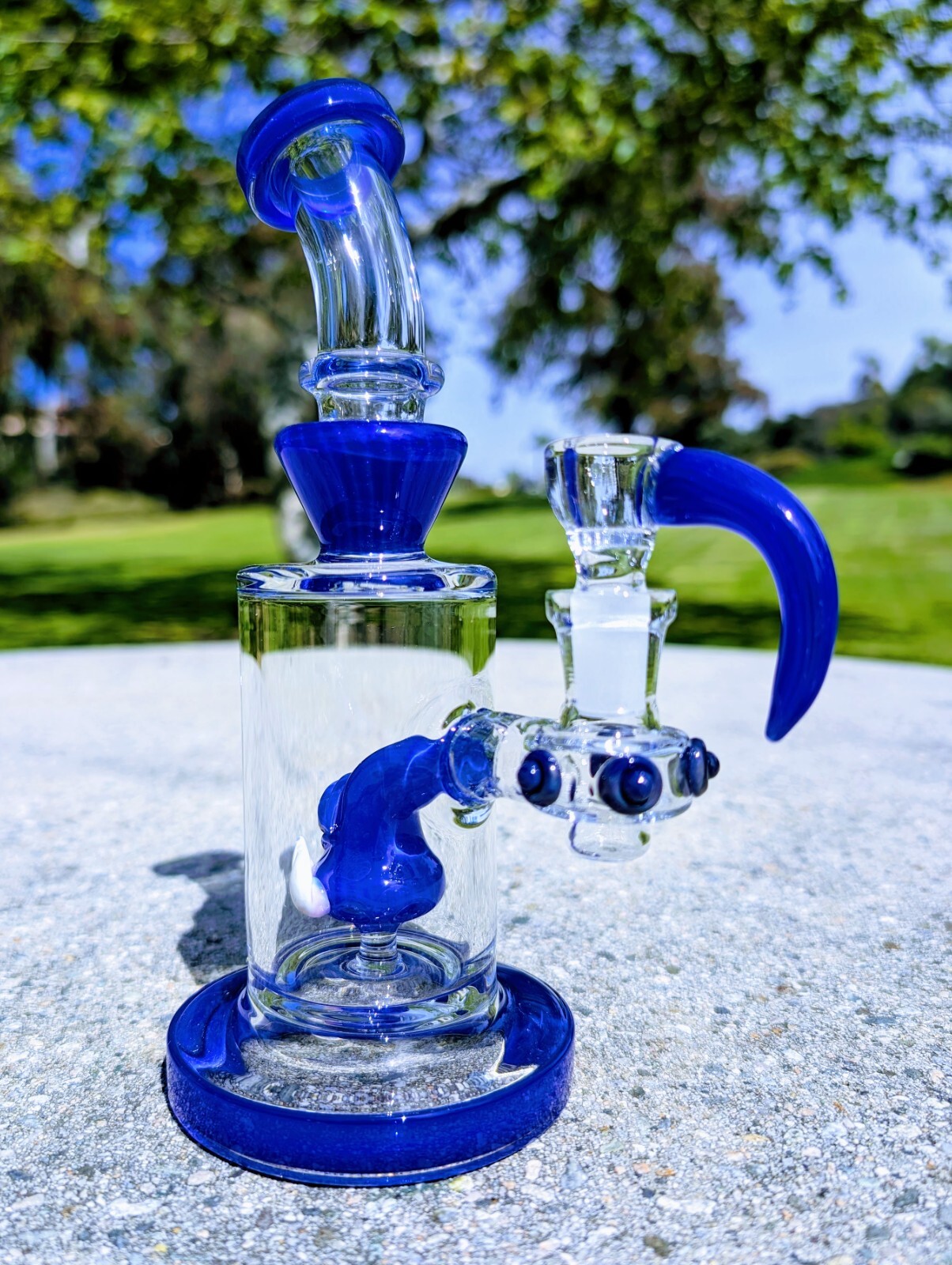 8&Prime; Cobalt Cyclops Bong With Screen Filter Bowl Premium Quality Water Pipe Hookah