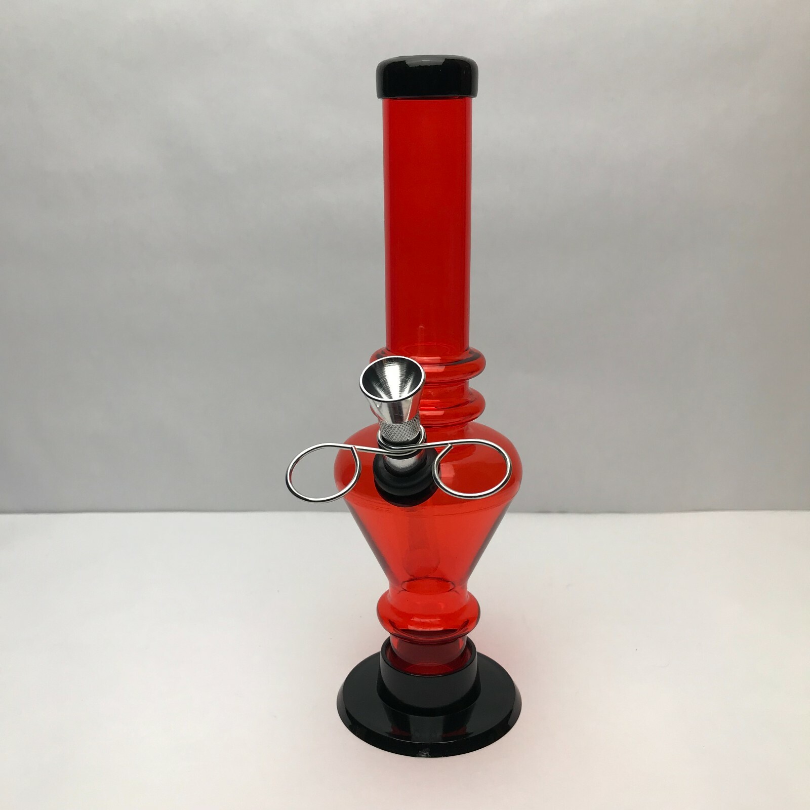 Acrylic 8&Prime; Inch Red Cone Design With Metal Slider Bowl HOOKAH WATER PIPE BONG