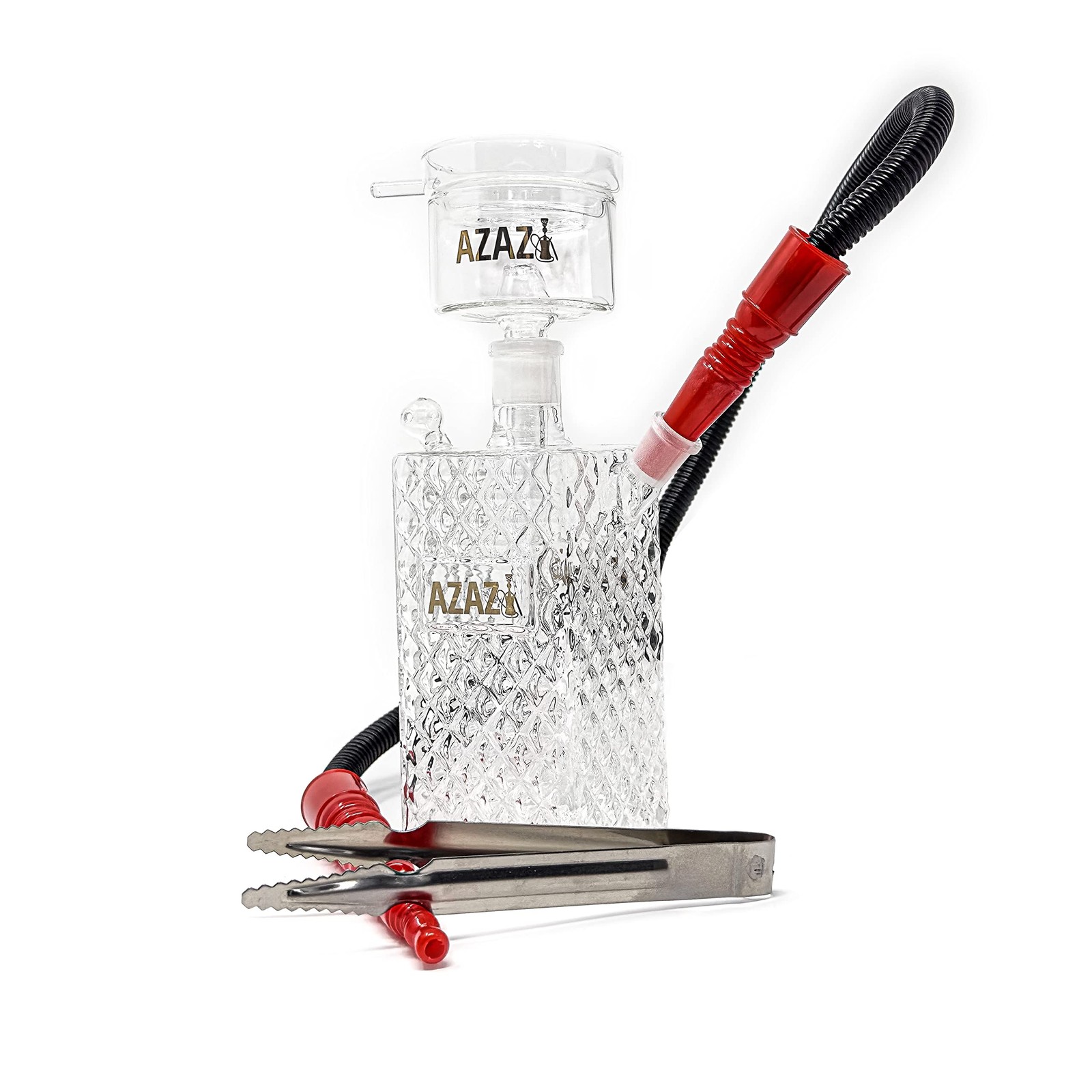 AZAZ Mini Crystal Luxury Portable Glass Hookah Set, Glass Bowl and Downstem, …