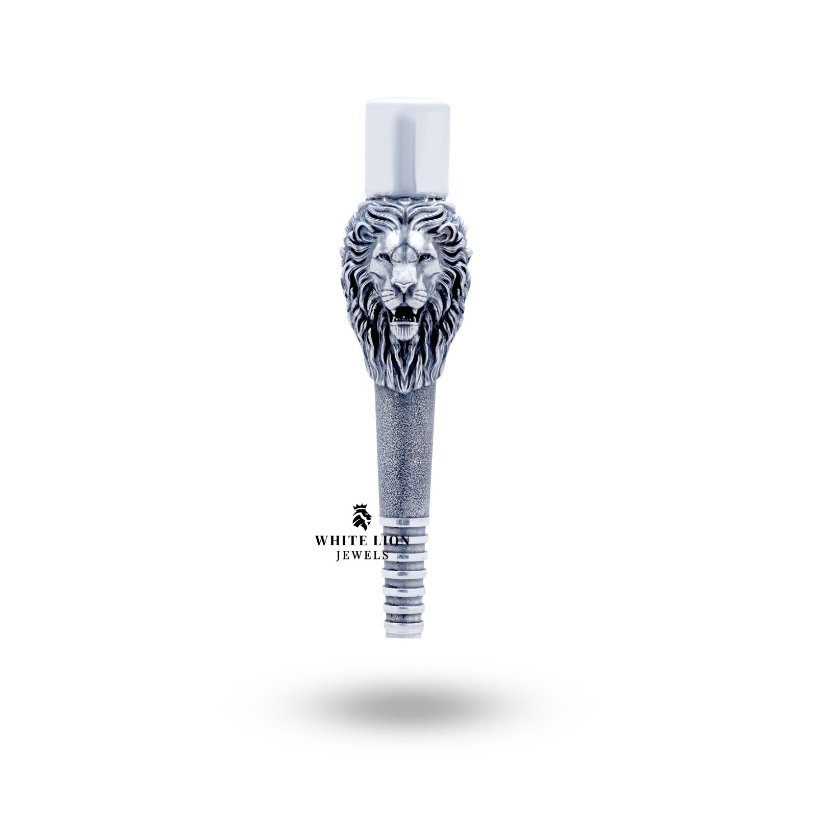 Lion Jungle King Hookah Filter Shisha Tobacco Smoke Mouth Tip Pipe 925 Silver