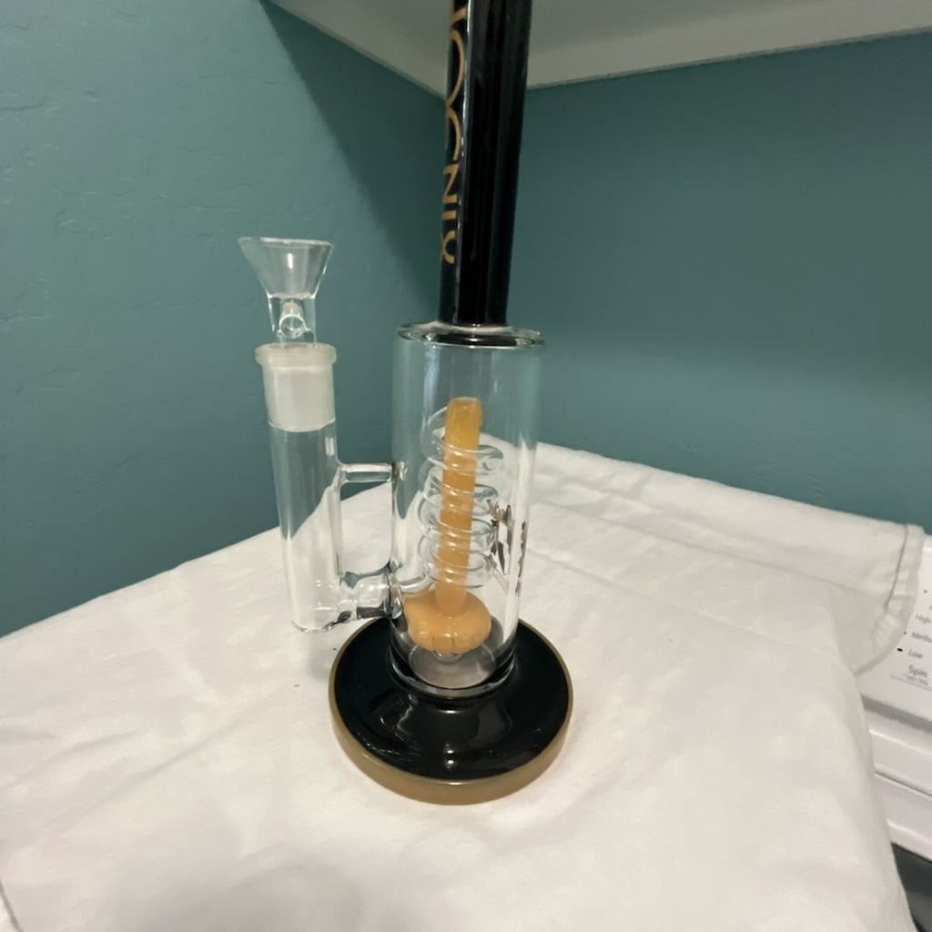 Phoenix Glass Straight Tube Water Piece with Spiral Percolator
