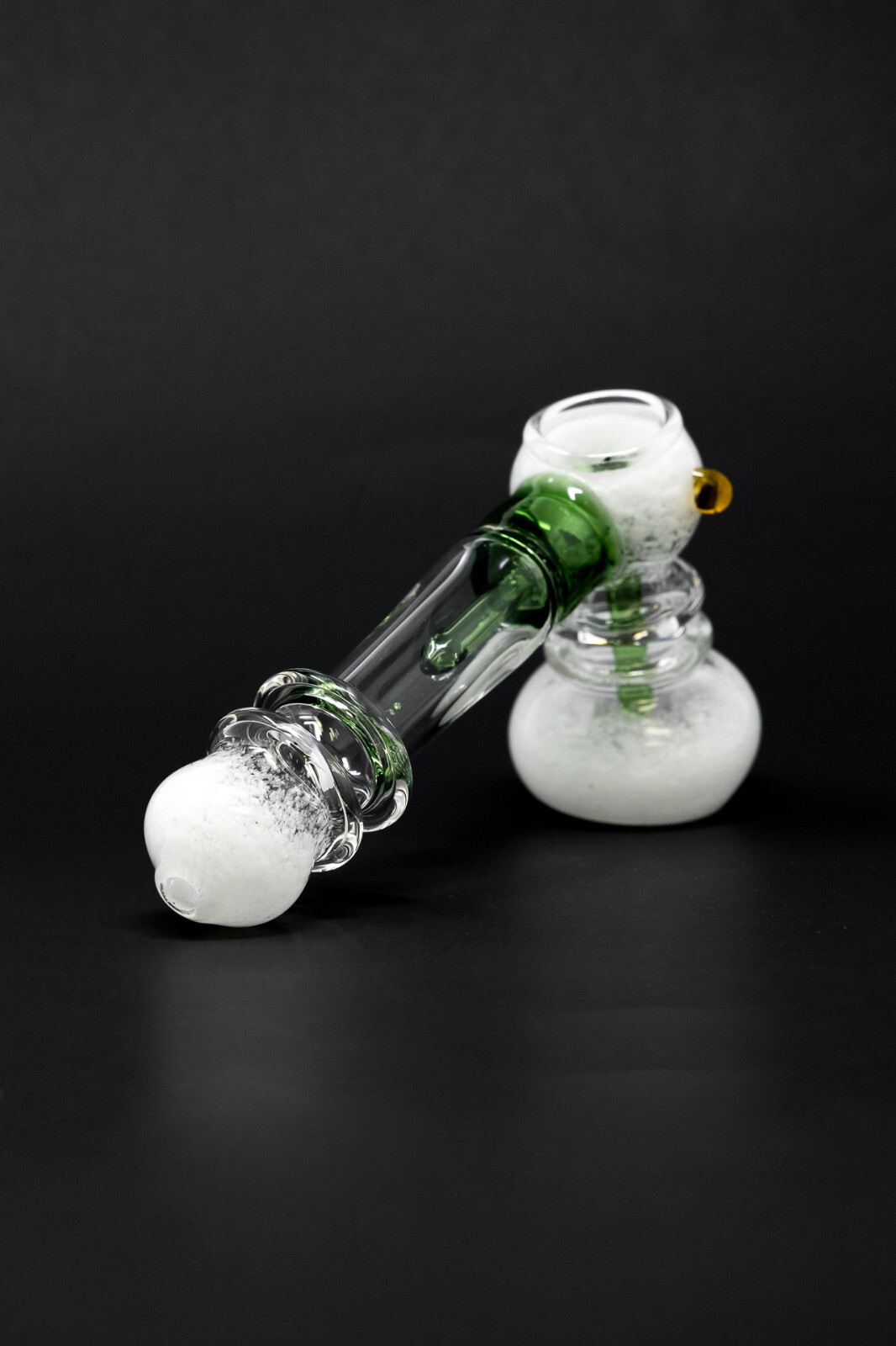 Hookah Water Pipe 7&Prime; Premium White/Green Hammer Bubbler Bong w/ Percolator