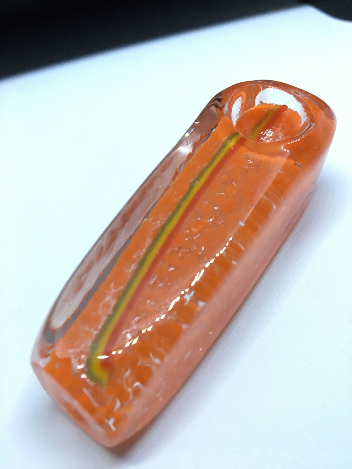 HEAVY SQUARE HAND PIPE 3” CUBE XC20O TUBE USA MINI BLOWN GLASS TOBACCO SMOKING 1