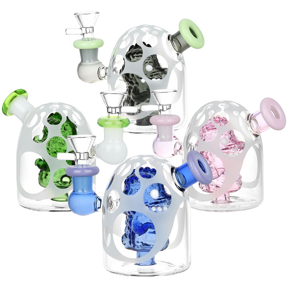 Sandblasted Dragon Egg Glass Water Pipe | 4″ Portable And High Quality Details