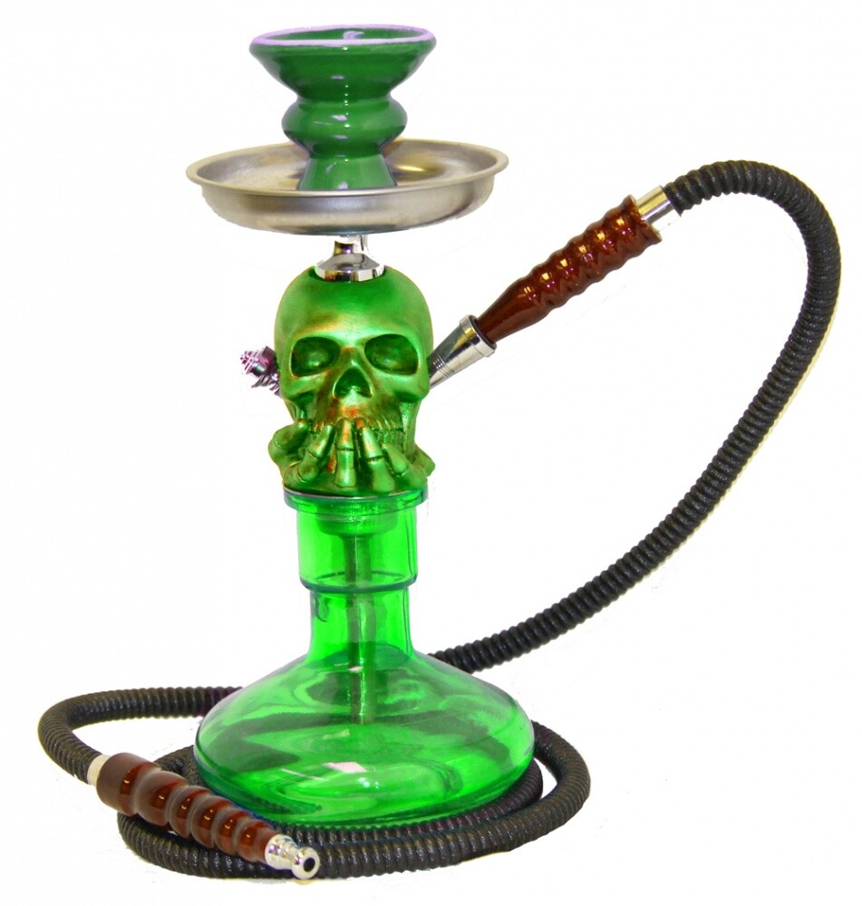 inhale Skull head Hookah – 1 Hose, green