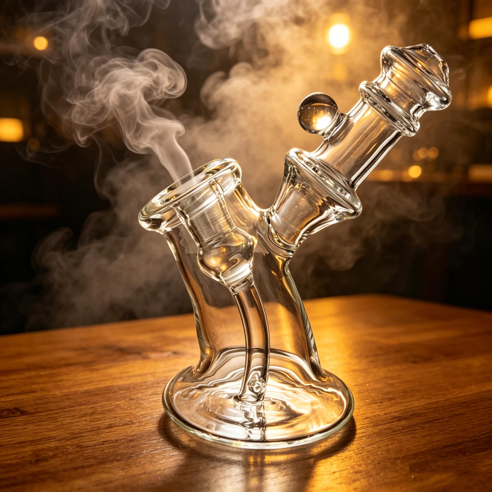5.5&Prime; Clear Hammer Glass Bong Thick Smoke Water Pipe Bubbler Portable for Travel