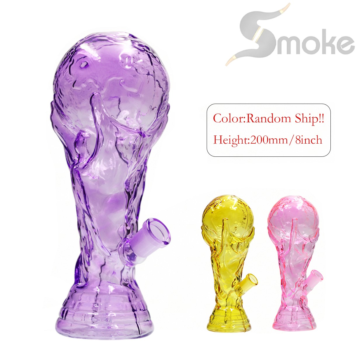 Random 8inch Glass Bong and Water pipes Smoking Tobacco Perc Bongs Hookah 14mm