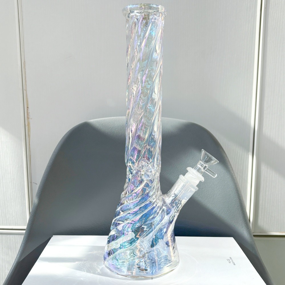 Heavy 12&Prime; Electroplate Glass Bong Beaker Water Pipe Smoking Shisha Hookah W/Bowl