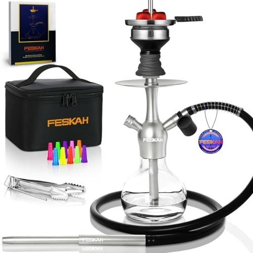 Portable Mini Hookah Set – Complete Shisha Kit with Travel Case, Glass Bowl & 10