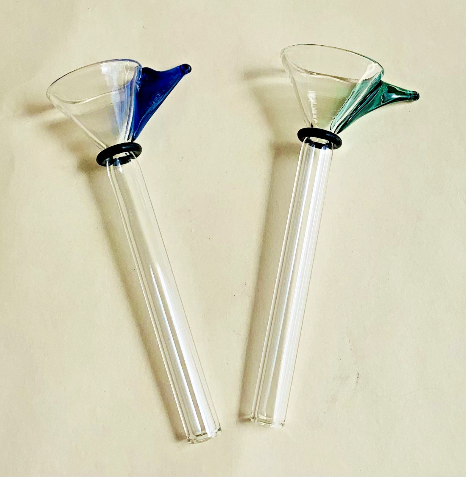 2 Pcs 75mm Glass Water Pipe Bowl Slider, Glass on Glass Standard Replacement