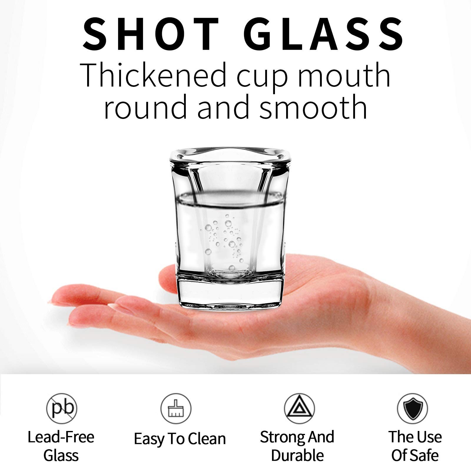 Shot Glass Set – 2oz/60ml Set of 12 Shot Glass Tray Holder Set Thick Base for…