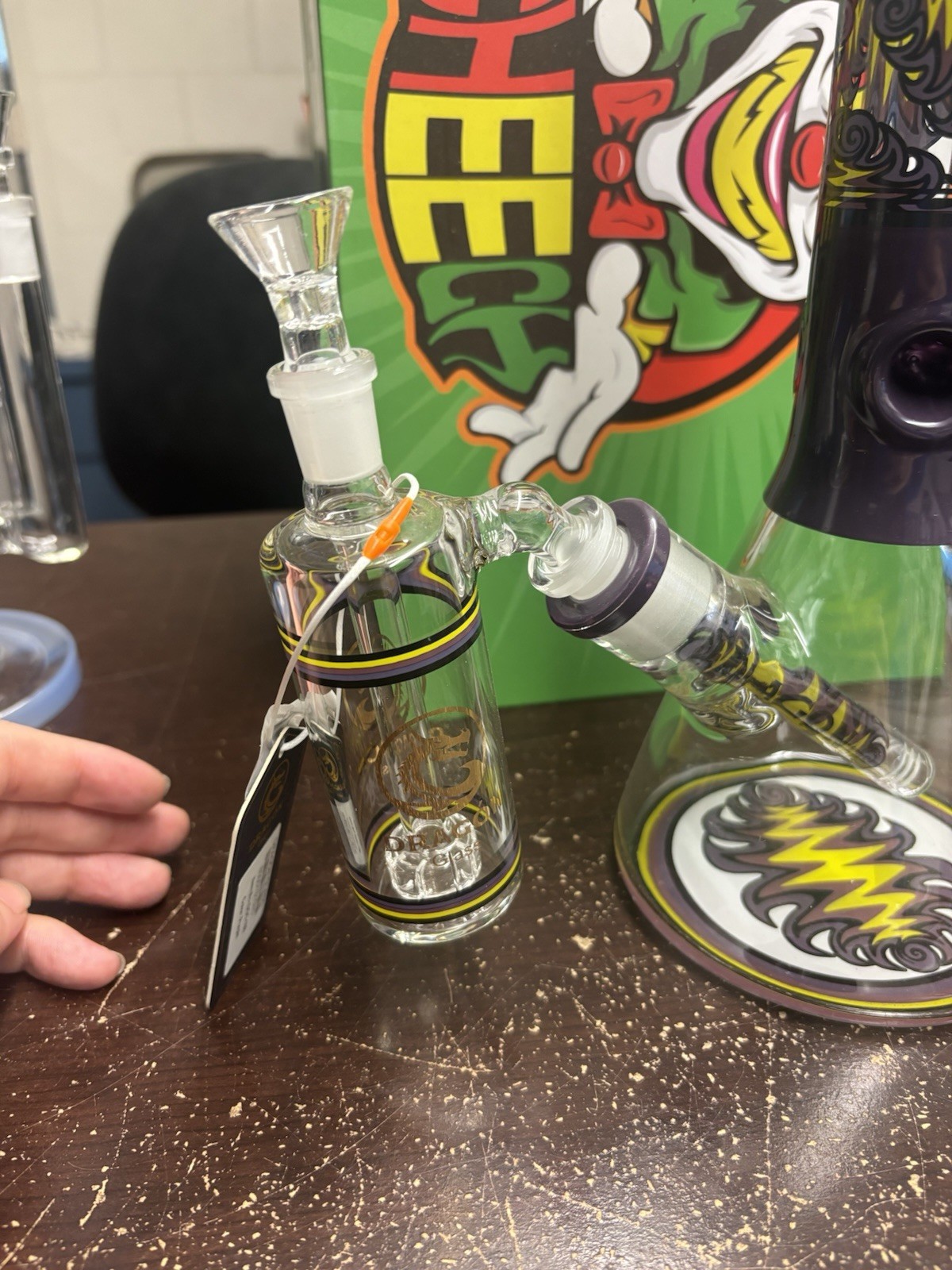 18” Dragon Glass Beaker Water Pipe With Matching Ash Catcher Brand New