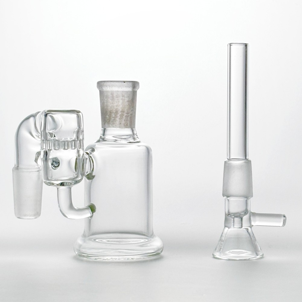 14mm 90° 3.3&Prime; Glass Ash Catcher Recycler Water Pipe For Glass Bong Easy to Clean